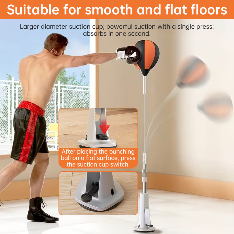 Adjustable Height Freestanding Punching Bag (45-67 Inches) - Reflex Training Ball for Boxing, Home Gym & Fitness
