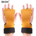 1 Pair Cowhide Hand Grips Gymnastics Gloves Grips Anti Skid Gym Fitness Gloves Weight Lifting Grip Gym Crossfit Trainining