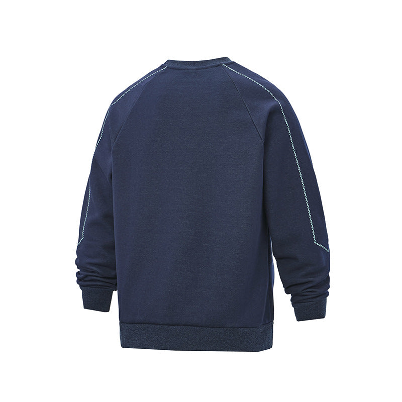 Casual Loose Unisex Hoodie with Embroidery and Stitching Design