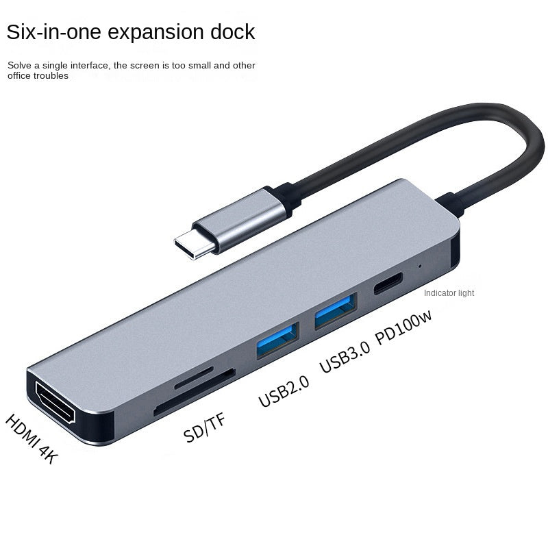 Type-C Hub with HDMI Cable for High-Definition Display, USB 3.0 Multi-Port Adapter for Computers