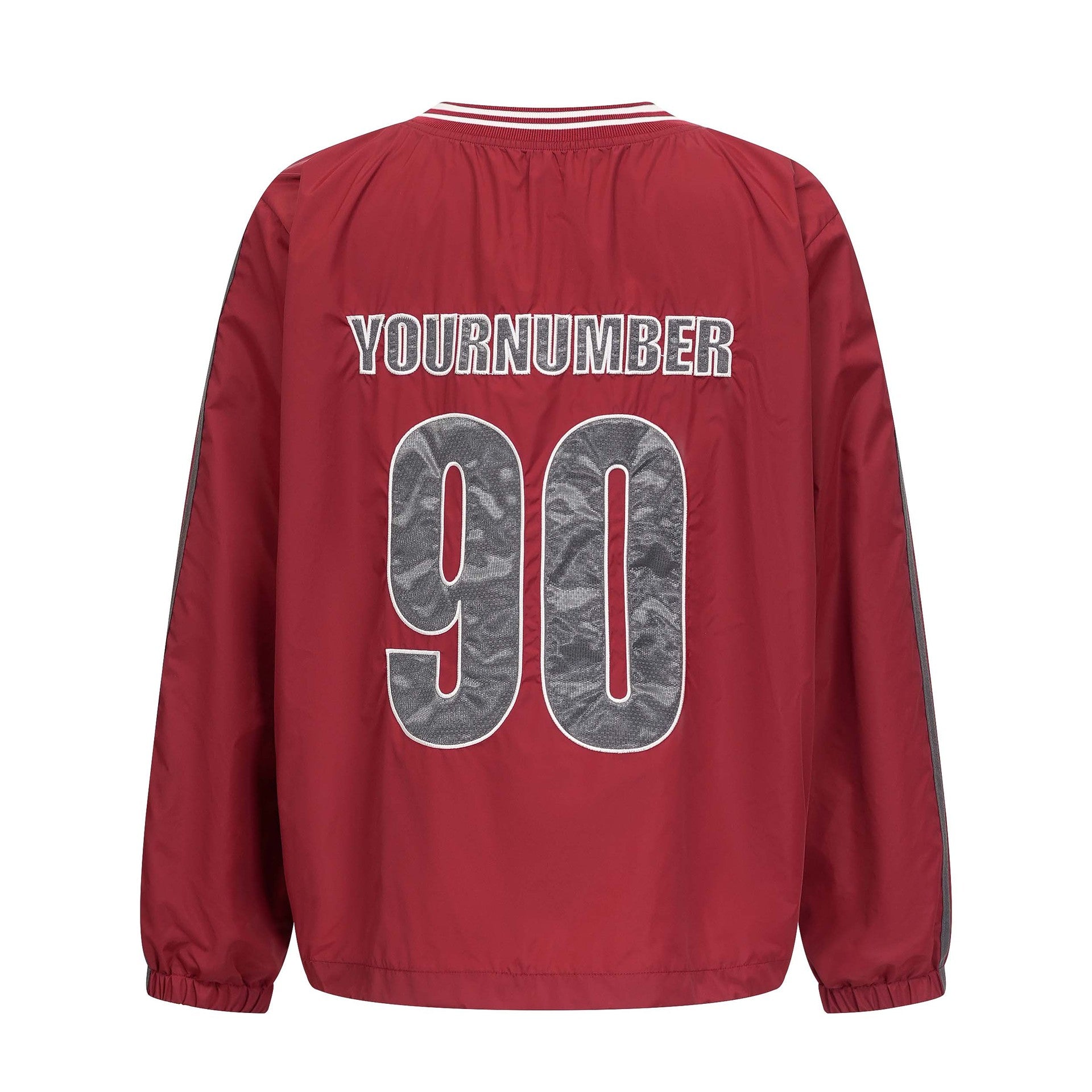 High Street Style Applique Letter Embroidery V-Neck Hoodie Unisex Casual Hip Hop Sweatshirt