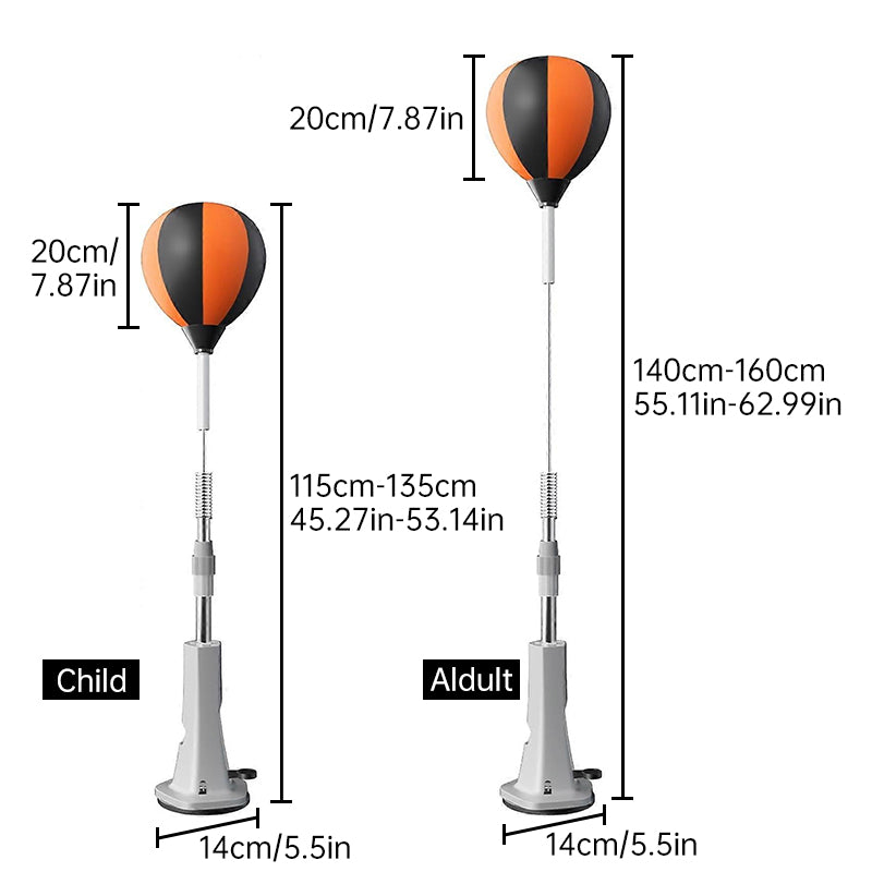 Adjustable Height Freestanding Punching Bag (45-67 Inches) - Reflex Training Ball for Boxing, Home Gym & Fitness