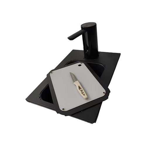 Aluminum Alloy IGT Camping Sink with Tea Tray & Cutting Board - Foldable Accessory for Outdoor IGT Table