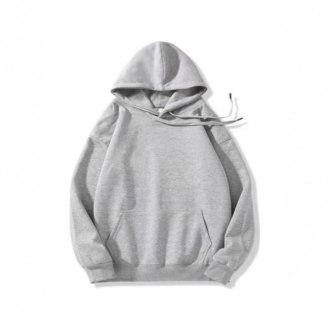 Cotton Hoodie Unisex Solid Color Casual Sweatshirt Style Autumn Winter Fashion