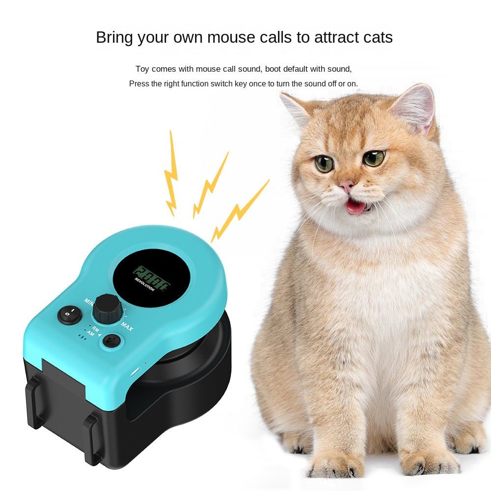 Interactive Remote Control Cat Toy with Feather, Electric Cat Wand for Indoor Play and Exercise Cat Running Machine for Weight Loss