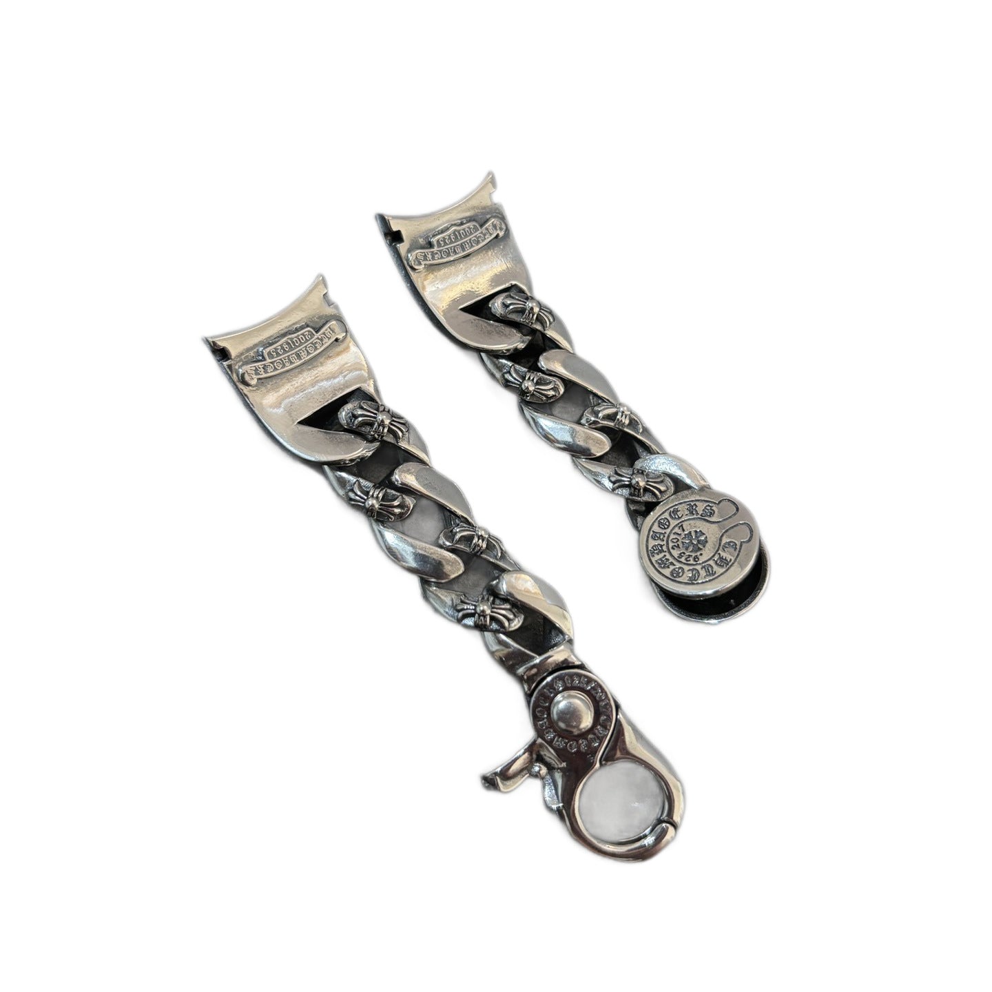 Silver Plated Rhinestone Hexagram Watch Band for Men, Fashionable and Unique Retro Punk Style Buckle Strap, Unisex Universal Stylish Design