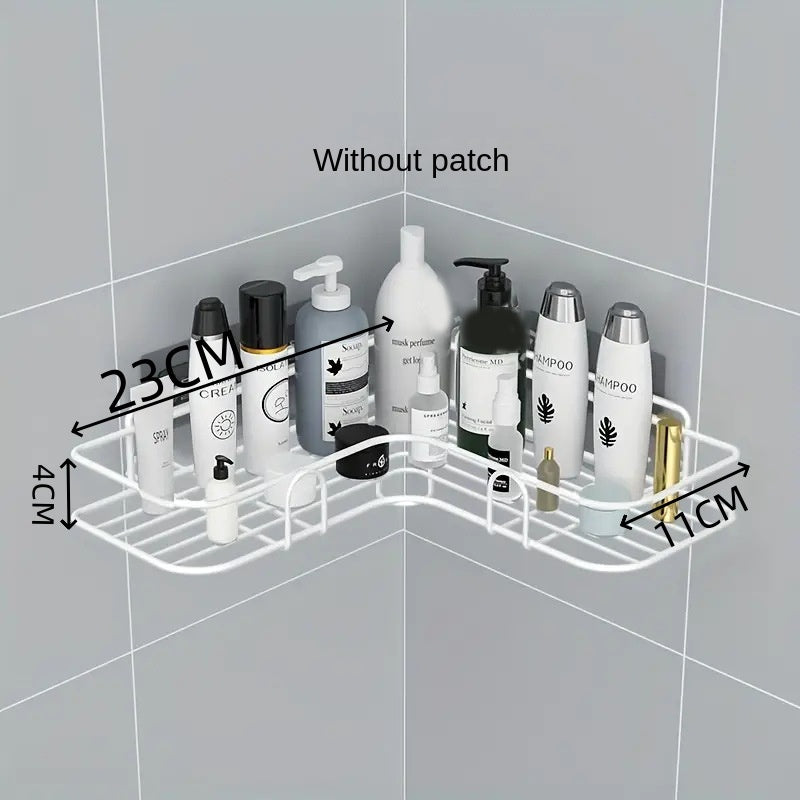 Bathroom Storage Rack Toilet Washroom Wall-Mounted Hole-Free Multi-Functional Iron Mesh Long Strip Organizer