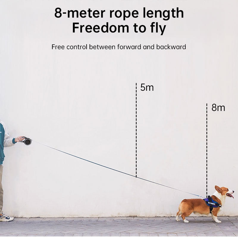 Retractable Dog Leash (5m/8m, 50kg capacity) – Adjustable, durable, for small/big dogs (walking, hiking)