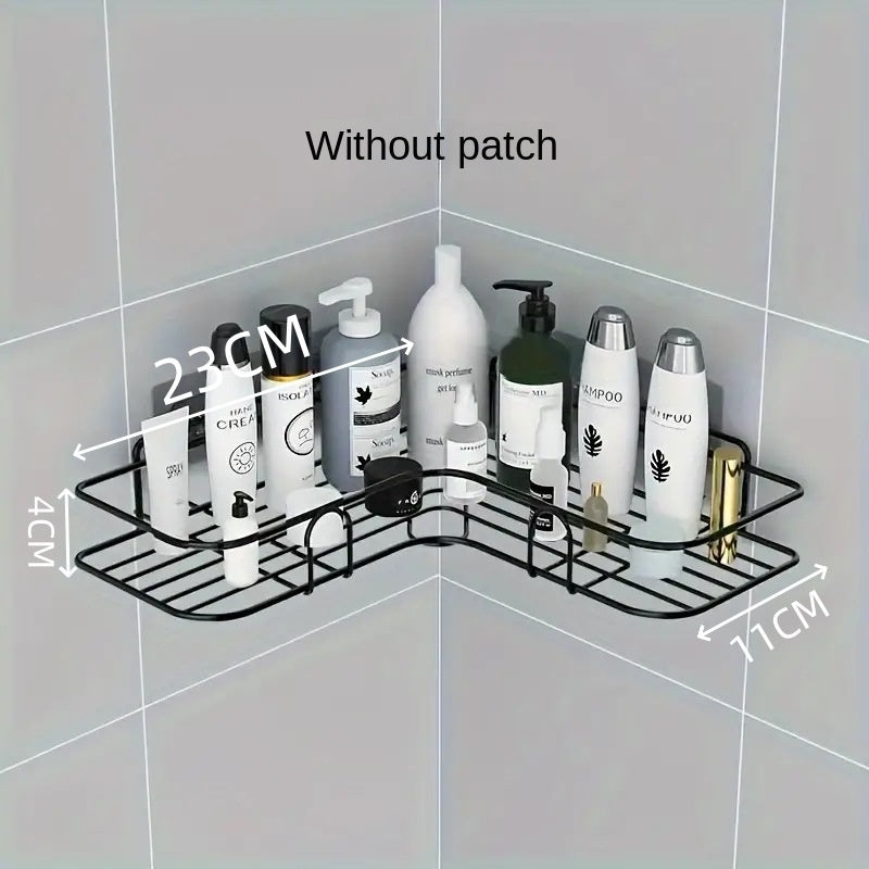 Bathroom Storage Rack Toilet Washroom Wall-Mounted Hole-Free Multi-Functional Iron Mesh Long Strip Organizer