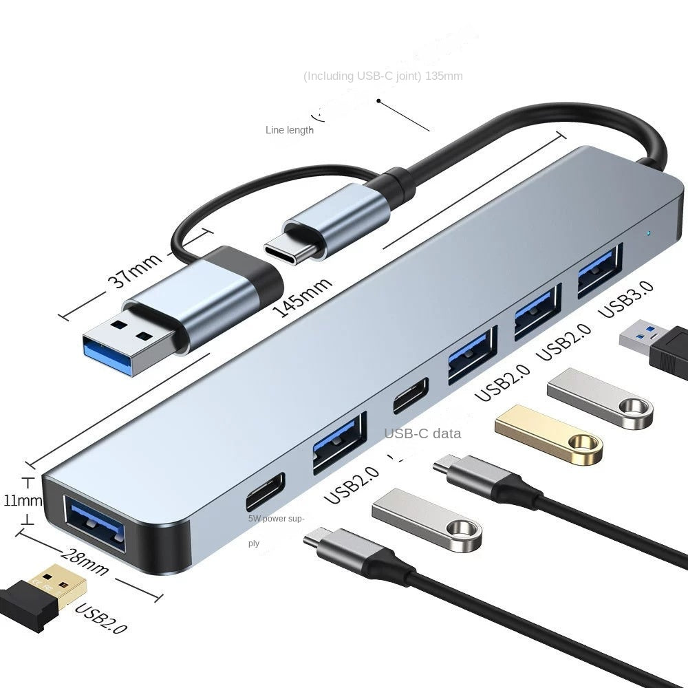 Type-C Hub with HDMI Cable for High-Definition Display, USB 3.0 Multi-Port Adapter for Computers